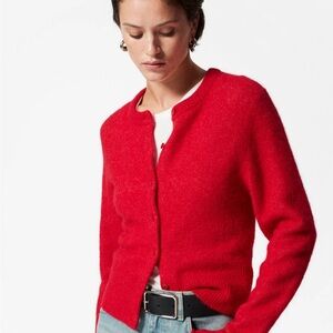 & Other Stories Alpaca Wool Red Knit Cardigan